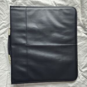 Black Leather Portfolio with Handle